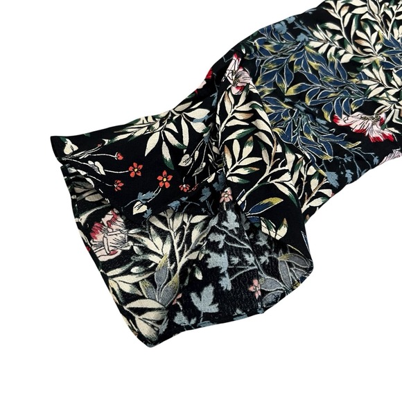 J.Jill Luxurious Midnight Vines Boat-Neck Tunic Top Sz Medium Relaxed Fit Floral - Picture 6 of 10